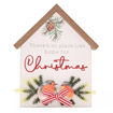 Picture of CHRISTMAS ROBIN WOOD HOUSE PLAQUE
